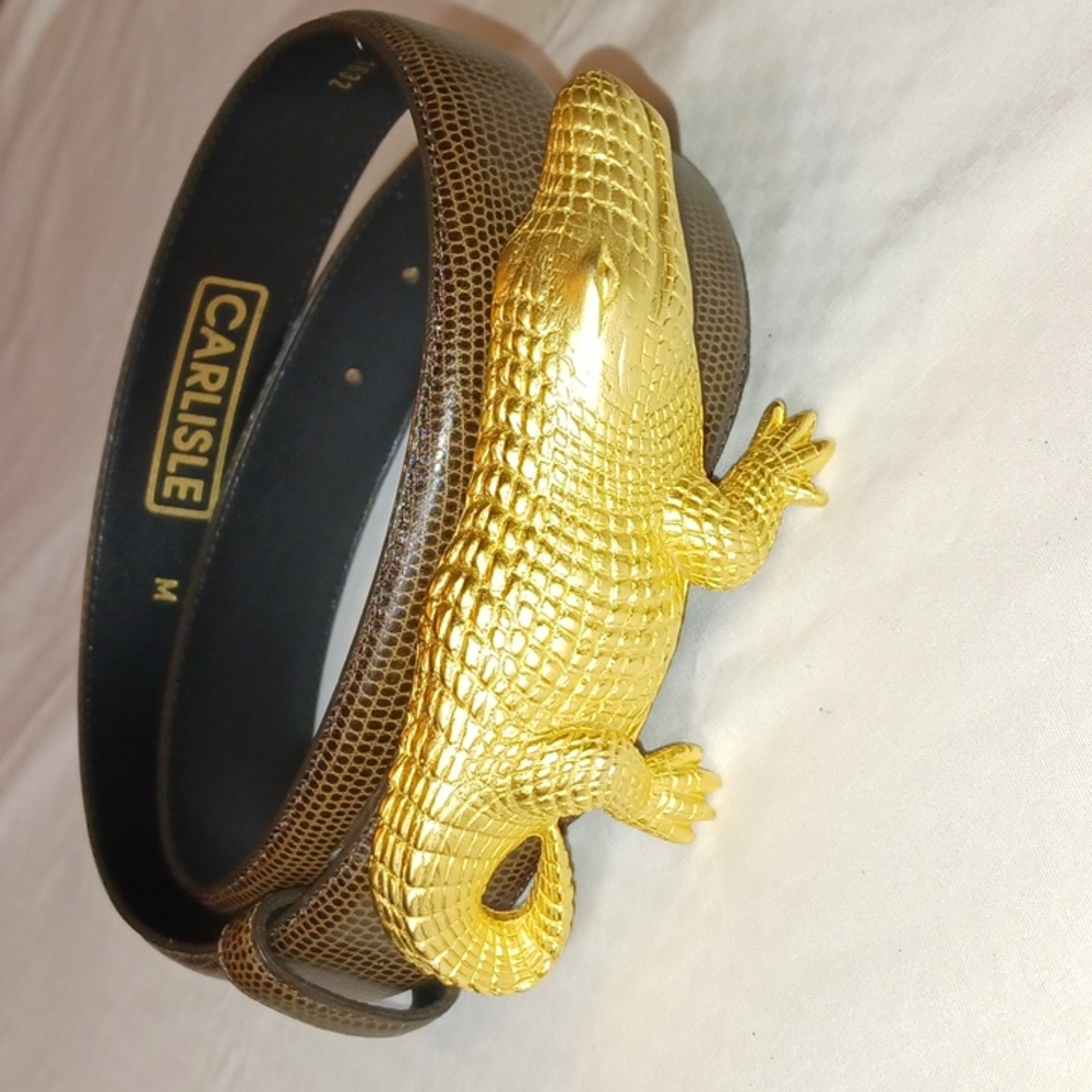 Carlisle Alligator Buckle Brown Belt Size Medium B3